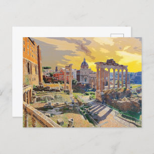 Carte Postale Rome Forum Romanum Architecture Italie #3