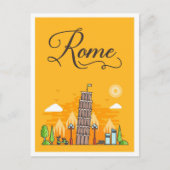 Carte Postale Rome Italie Art Voyage Illustration (Devant)