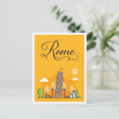 Carte Postale Rome Italie Art Voyage Illustration (Debout devant)