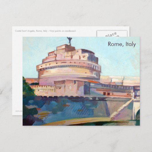 Carte Postale Rome, Italie | Castel Sant'Angelo (Devant / Derrière)