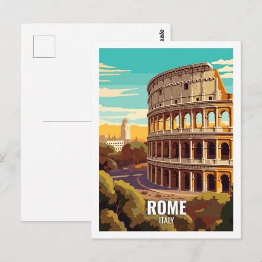 Carte Postale Rome Italie célèbres lieux de voyage (Devant / Derrière)