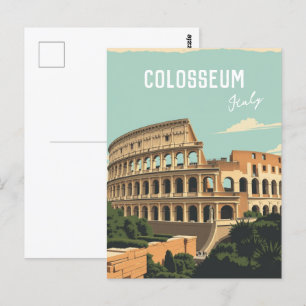 Carte Postale Rome Italie Colisée de Voyage Art