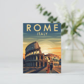 Carte Postale Rome Italie Colisée Voyage Art Vintage (Debout devant)