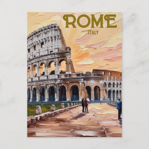 Carte Postale Rome Italie Colisée Voyage Art Vintage