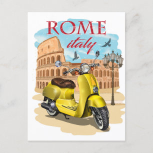 Carte Postale Rome Italie Colisée Voyage Art Vintage ville