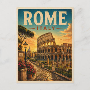 Carte Postale Rome Italie Colosseum Vintage