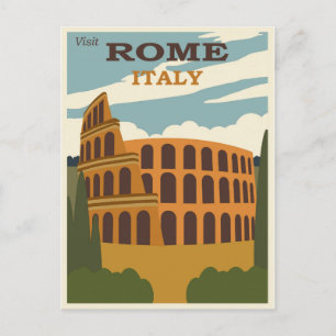 Carte Postale Rome Italie Colosseum Vintage voyage
