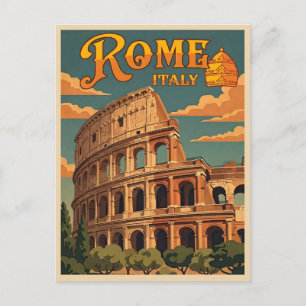Carte Postale Rome Italie Colosseum Voyage Rétro