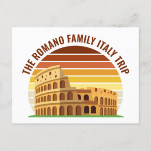 Carte Postale Rome Italie Famille Voyage Colisée Coucher de sole