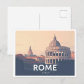 Carte Postale Rome Italie Pastel Voyage Design (Devant / Derrière)
