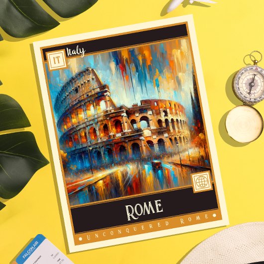 Carte Postale Rome, Italie | Peinture Vintage