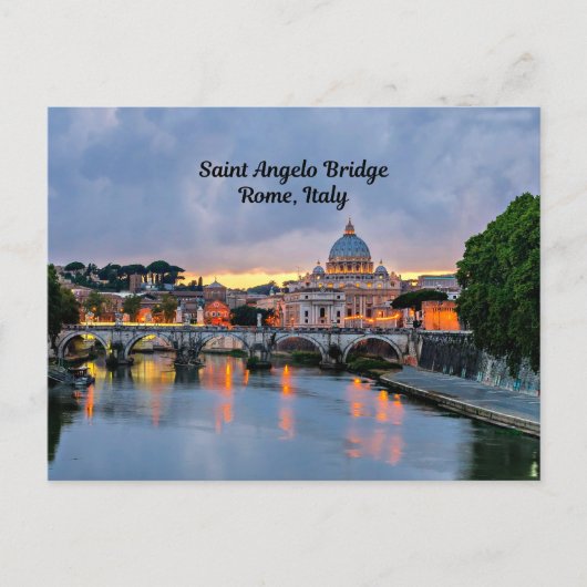 Carte Postale Rome, Italie - Pont Saint-Angelo, (Devant)