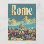 Carte Postale Rome Italie Vintage Retro Voyage Illustration (Devant)