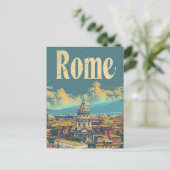 Carte Postale Rome Italie Vintage Retro Voyage Illustration (Debout devant)
