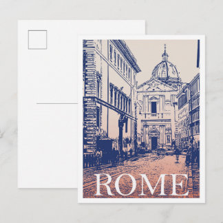 Carte Postale Rome Italy Illustration Art vintage Travel