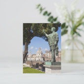 Carte Postale Rome, le Forum, statue de César (Debout devant)