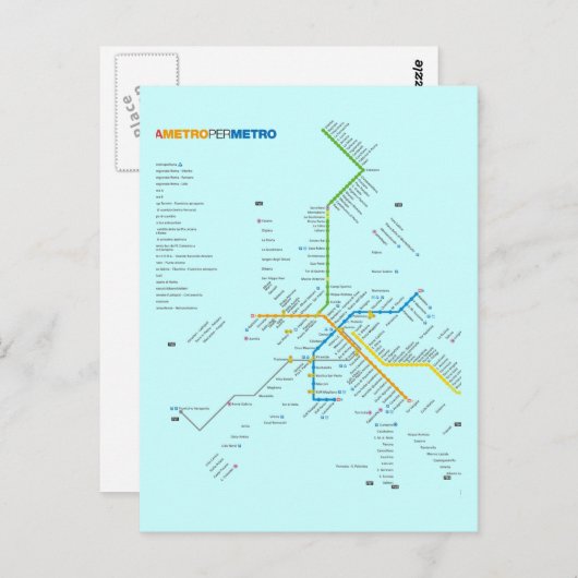 CARTE POSTALE ROME METRO (Devant / Derrière)