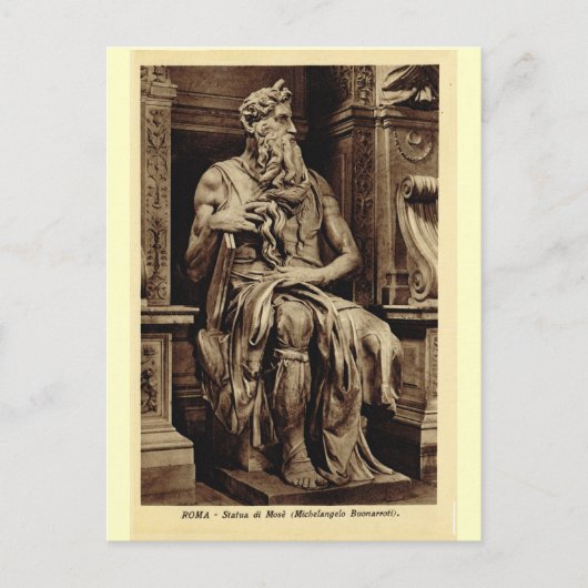 Carte Postale Rome, Moïse, par Michaël Angelo (Devant)