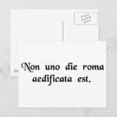 Carte Postale Rome n'a pas été construite en un jour. (Devant / Derrière)
