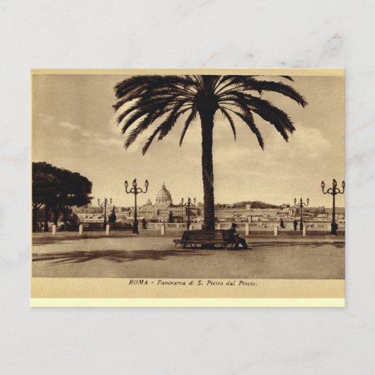 Carte Postale Rome, Panorama avec Saint Pierre (Devant)