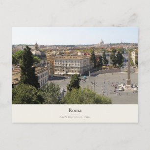 Carte Postale Rome Piazza del Popolo et Panorama depuis les Toit