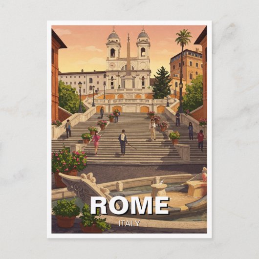 Carte Postale Rome Place d'Espagne Italie Voyage (Devant)