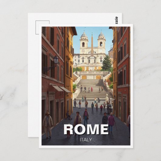 Carte Postale Rome Place d'Espagne Italie Voyage (Devant / Derrière)