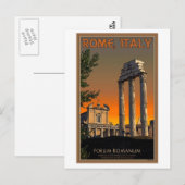 Carte Postale Rome - Ruines du Temple dans Forum Romanum (Devant / Derrière)