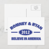 Carte Postale Romney Et Ryan 2012 (Devant / Derrière)