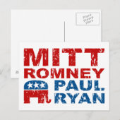 Carte Postale Romney Ryan Run Vote Win (Devant / Derrière)