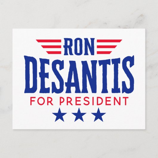 Carte Postale Ron DeSantis pour le Président 2024 - Campagne (Devant)