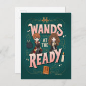 Carte Postale Ron & Hermione Wands au Ready (Devant / Derrière)