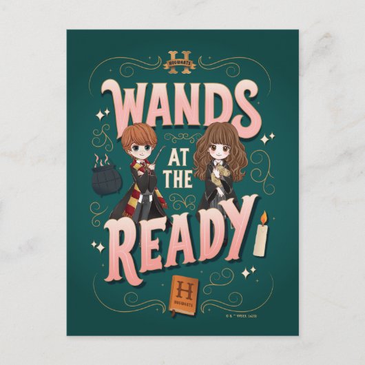 Carte Postale Ron & Hermione Wands au Ready (Devant)