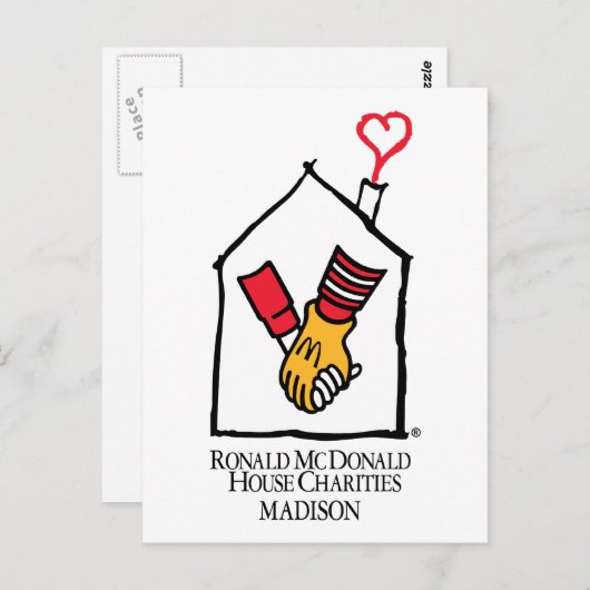 Carte Postale Ronald McDonald Hands (Devant / Derrière)