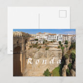 Carte Postale Ronda. Canyon. Pont. Ville. (Devant / Derrière)