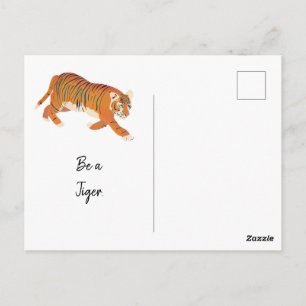 Carte Postale Rondage de la jungle Peinture de tigre
