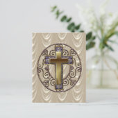 Carte postale ronde violette (Debout devant)