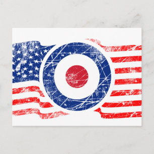 Carte Postale Rondel Mods USA Scooter Cible