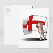 Carte Postale Rooney avec drapeau de l'ANGLETERRE (Devant / Derrière)