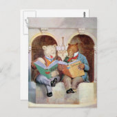 Carte Postale Roosevelt Bears à la bibliothèque publique (Devant / Derrière)