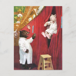 Carte Postale Roosevelt s'ours dans un train dans la voiture cou