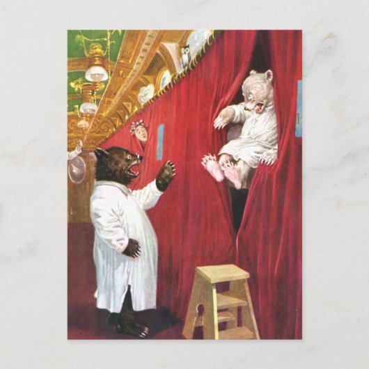 Carte Postale Roosevelt s'ours dans un train dans la voiture cou (Devant)