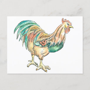 Carte Postale Rooster Art
