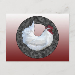 Carte Postale Rooster blanc