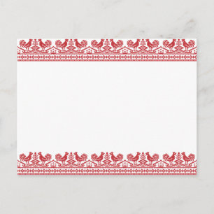 Carte Postale Rooster cross-stitch