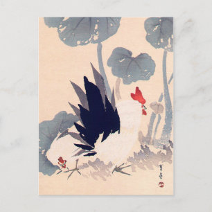 Carte Postale Rooster et Hen, Watanabe Seitei