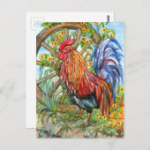 Carte Postale Rooster par Wheel Garden (Devant / Derrière)
