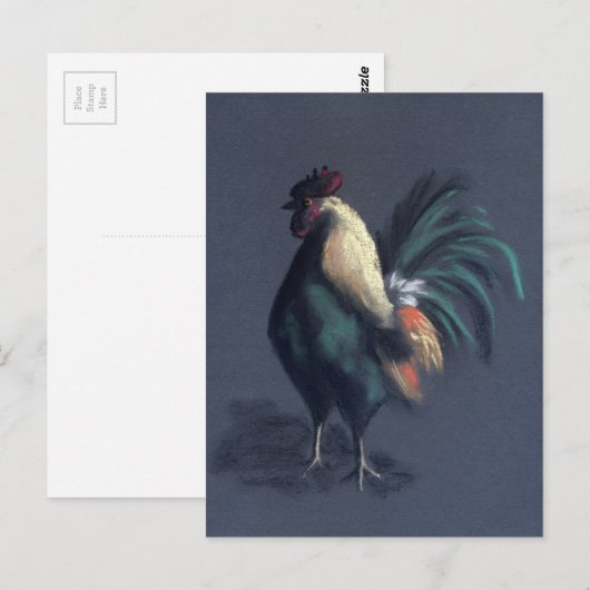Carte Postale Rooster Pastel (Devant / Derrière)