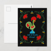 Carte Postale Rooster portugais de la chance en vert (Devant / Derrière)