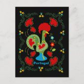 Carte Postale Rooster portugais de la chance en vert (Devant)